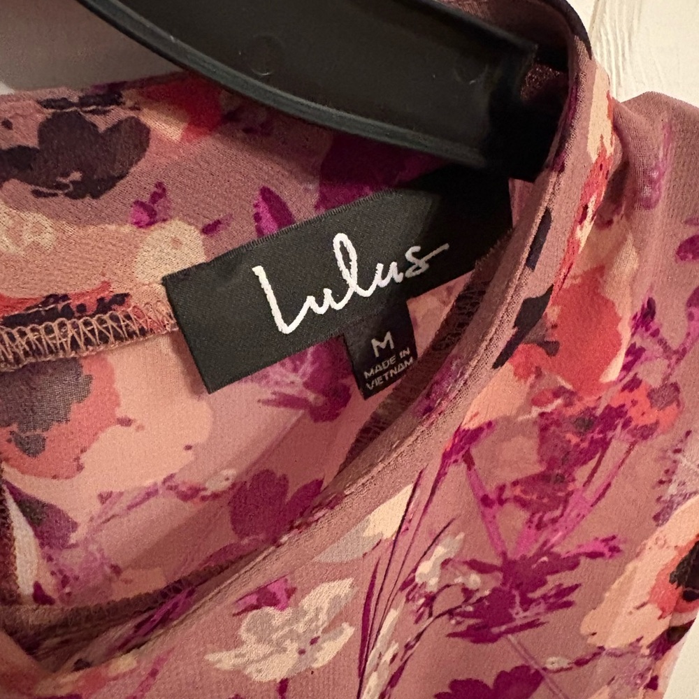 Lulu's Floral Midi Dress - Pink and Purple - Picture 6 of 9
